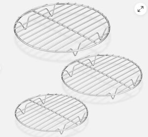 CHEF Stainless Steel Round Cooking Rack Set of 3 Baking Cooling Steaming NWOT